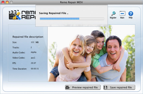 Repair Mov Video File - Save Repaired File